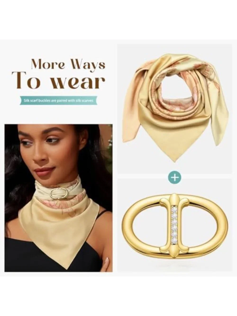 Elegant Oval Silk Scarf Ring - 18K Gold Plated Accessory for Women
